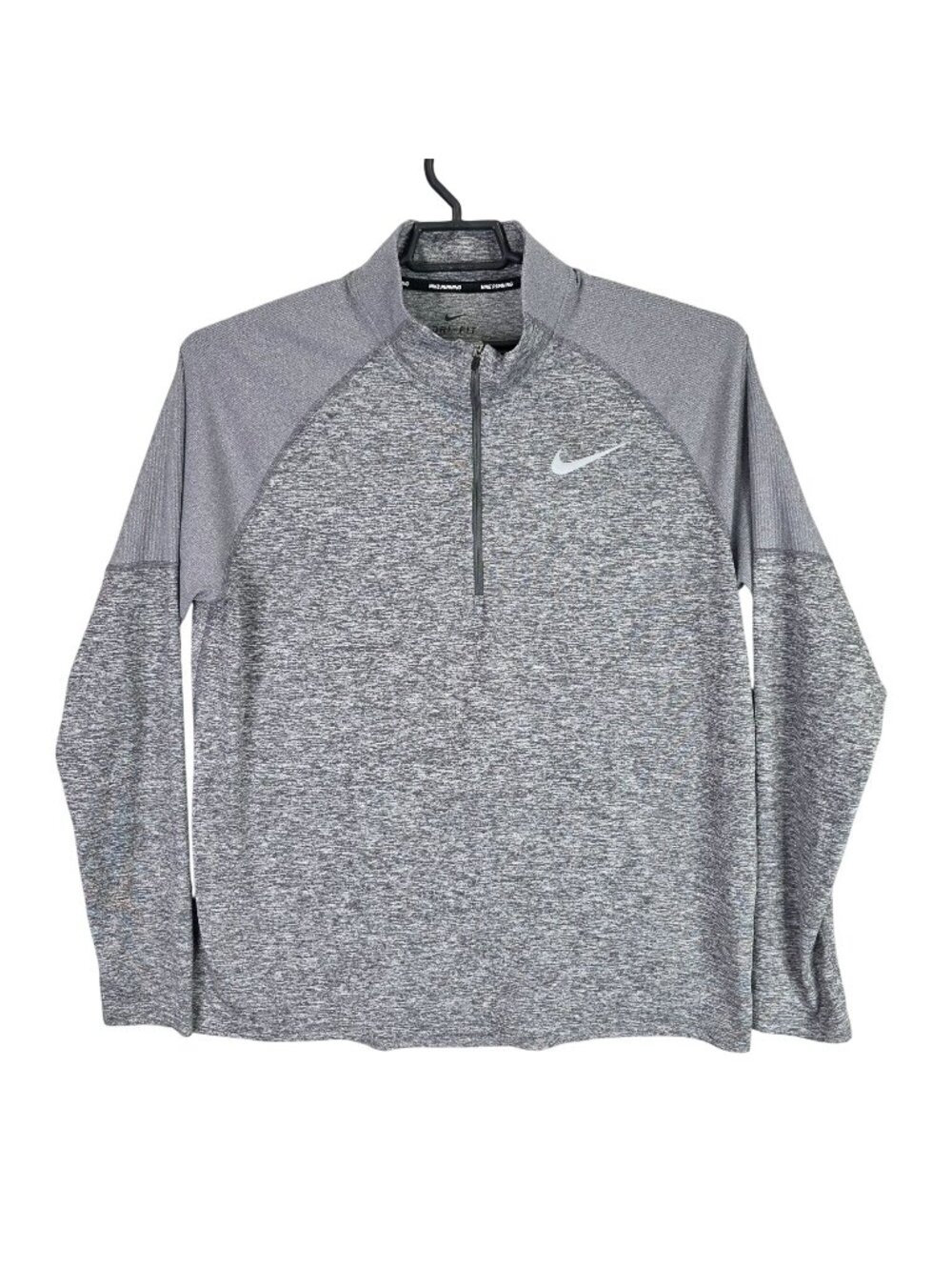 Mens Nike Gray Dri-Fit Running 1/4 Zip Pullover Long Sleeve Mock Neck Size XL